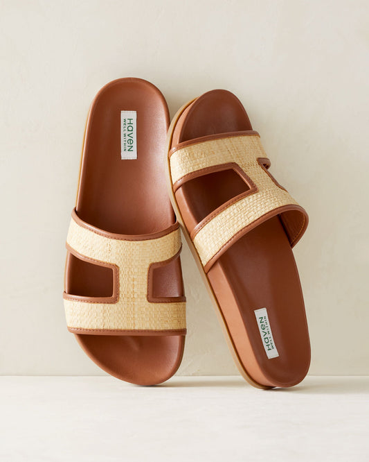RAFFIA CUTOUT SLIDES | Talbots
