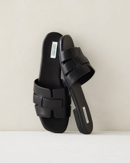 LEATHER THREADED CUT-OUT SLIDES | Talbots