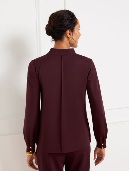 PASSPORT PONTE ZIP MOCKNECK PULLOVER | Talbots