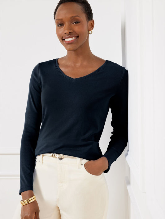 PIMA V-NECK TEE | Talbots