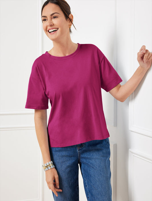 BOXY CREWNECK TEE | Talbots