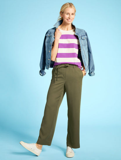 BOXY CREWNECK TEE - MIXED STRIPE | Talbots