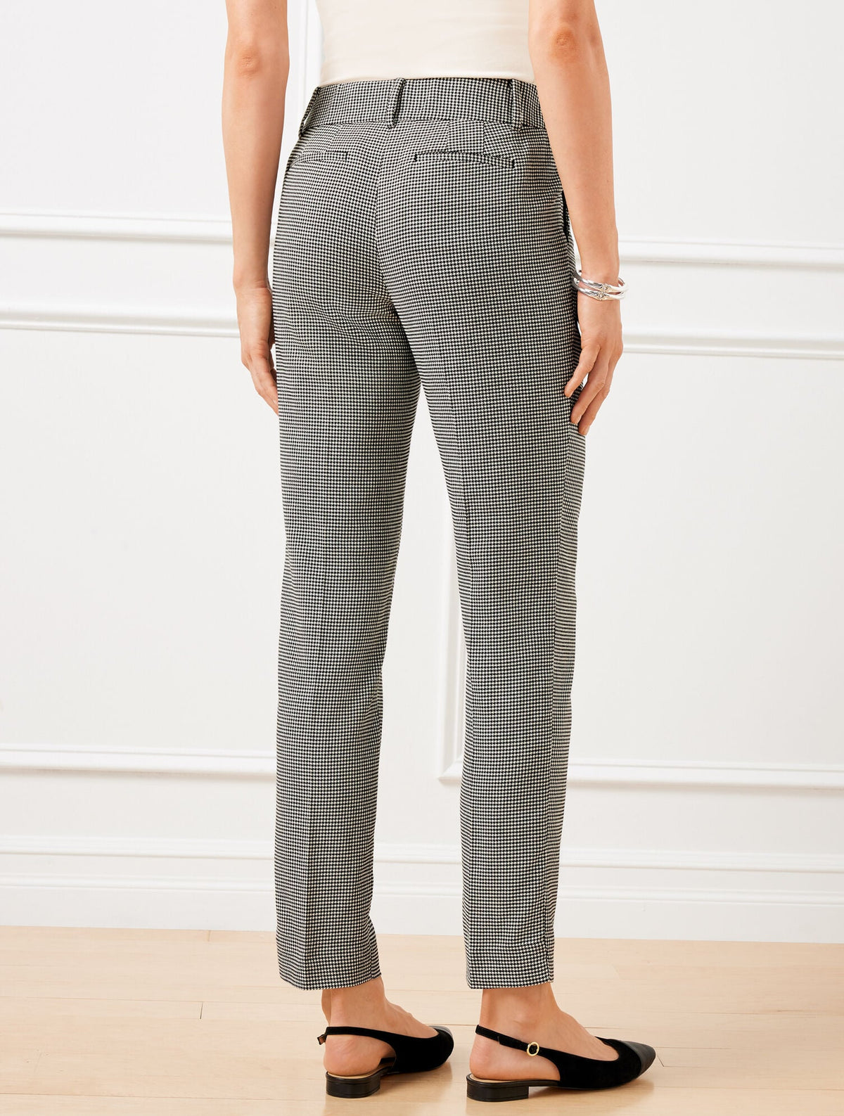 TALBOTS HAMPSHIRE STRAIGHT ANKLE PANTS - HARVEST HOUNDSTOOTH | Talbots