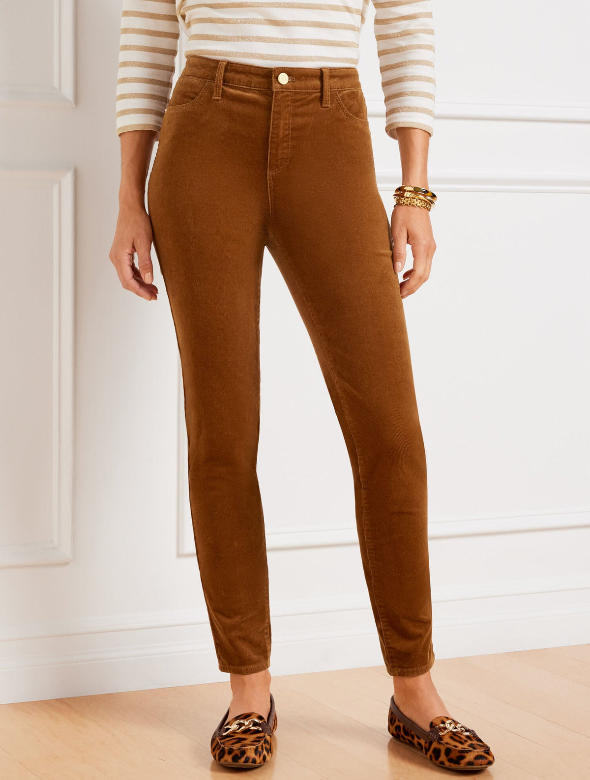 STRETCH CORDUROY LEGGINGS - SOLIDS | Talbots