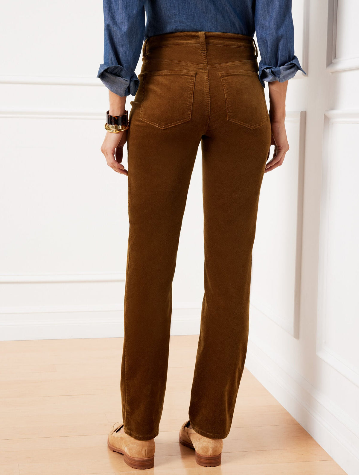 STRETCH CORDUROY STRAIGHT LEG PANTS - SOLIDS | Talbots