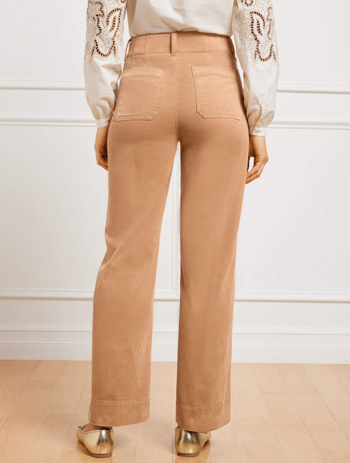 STRETCH CORDUROY WIDE LEG PANTS | Talbots