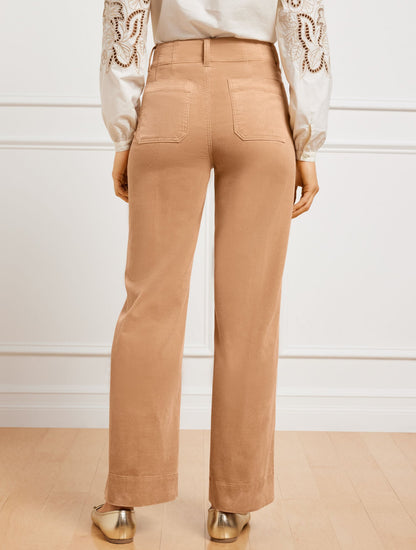 STRETCH CORDUROY WIDE LEG PANTS | Talbots