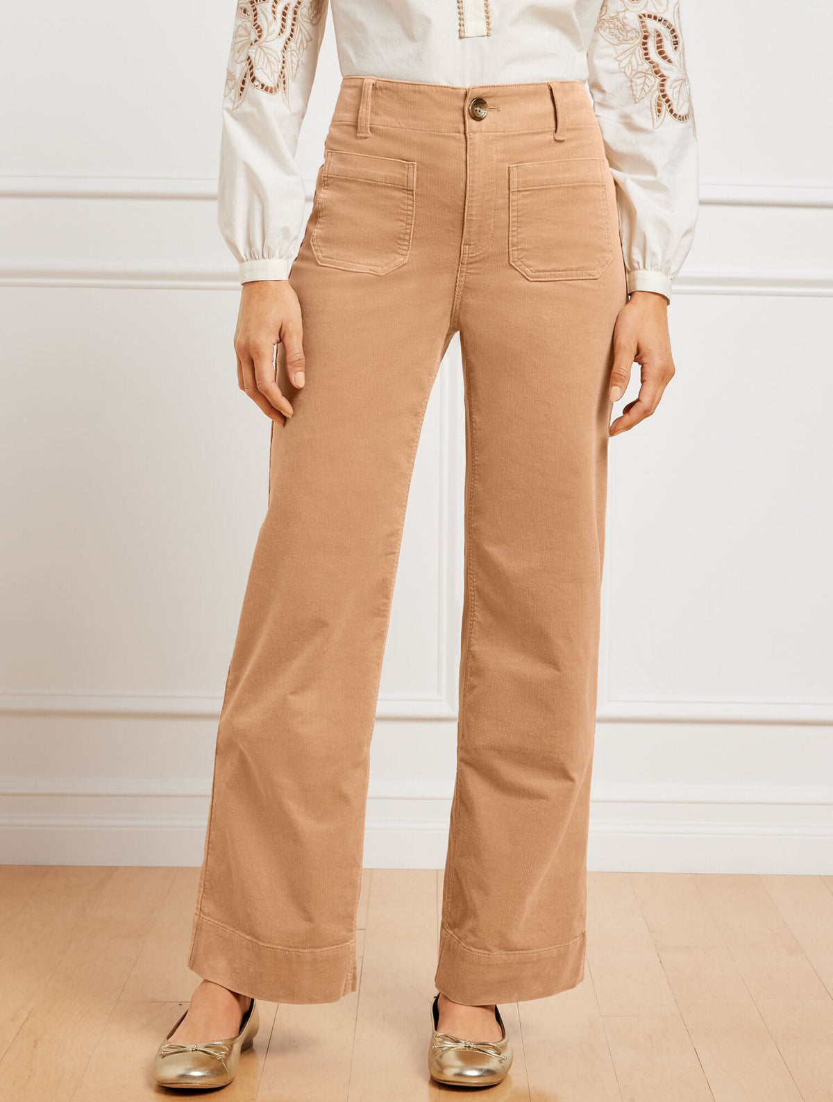 STRETCH CORDUROY WIDE LEG PANTS | Talbots