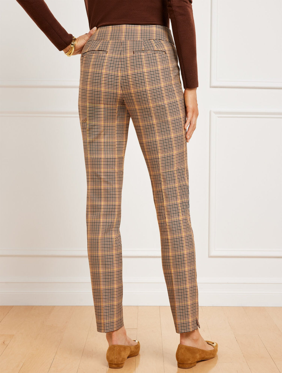 TALBOTS CHATHAM SLIM ANKLE PANTS - HAYSTACK PLAID | Talbots