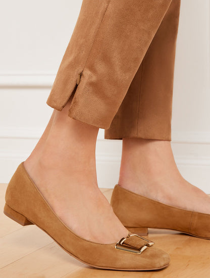 FAUX SUEDE SLIM LEG ANKLE PANTS | Talbots