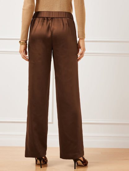 SATIN WIDE LEG PANTS | Talbots