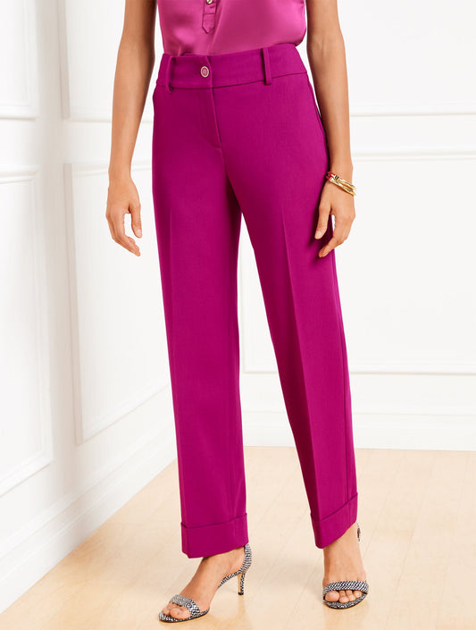 TAILORED STRETCH SLIM WIDE ANKLE PANTS | Talbots