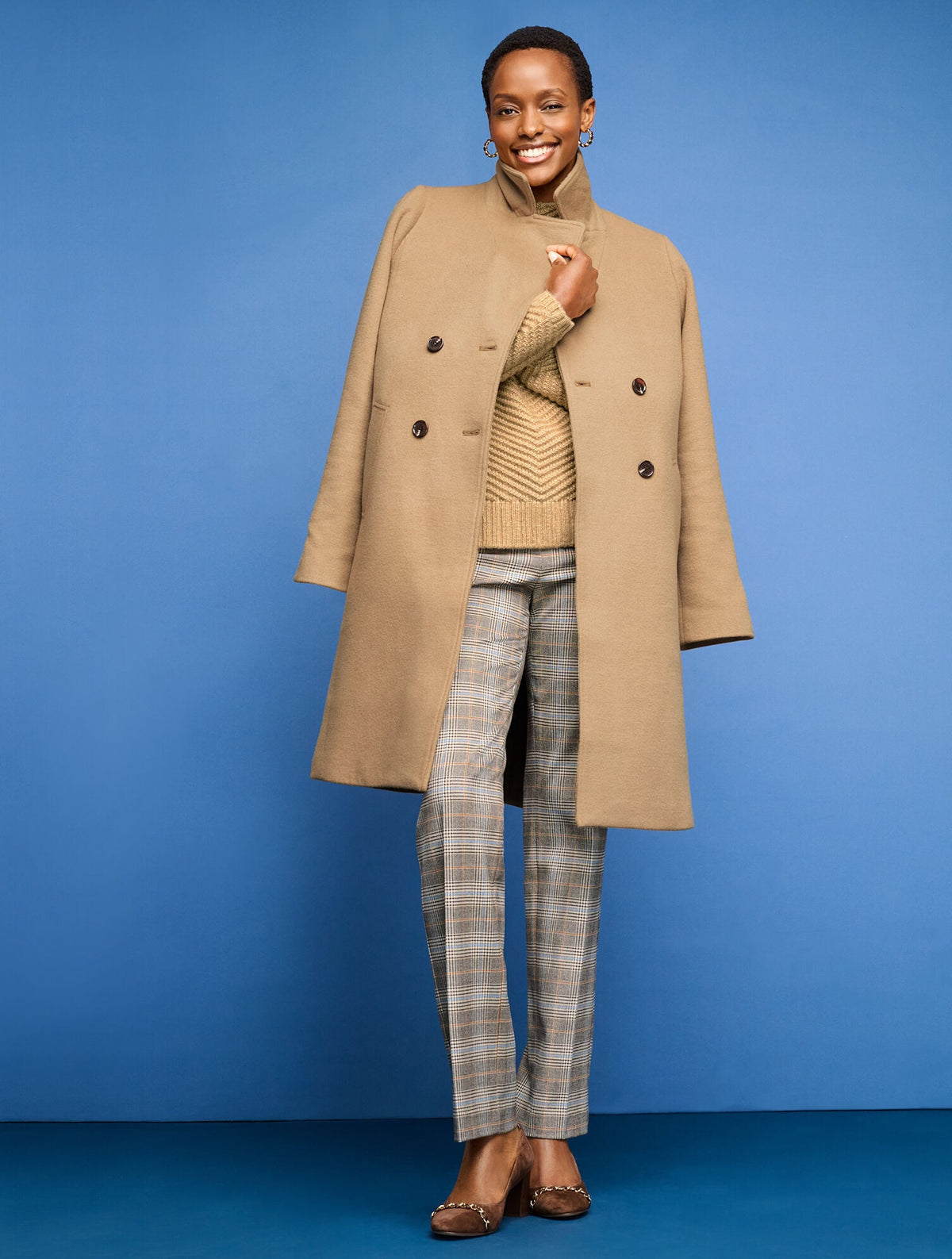 TALBOTS SOUTHAMPTON STRAIGHT LEG PANTS - GLEN PLAID | Talbots