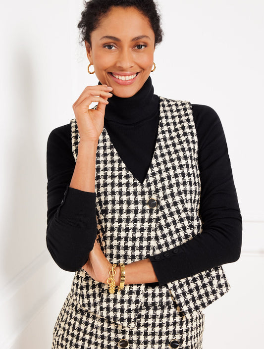 HOUNDSTOOTH TWEED VEST | Talbots