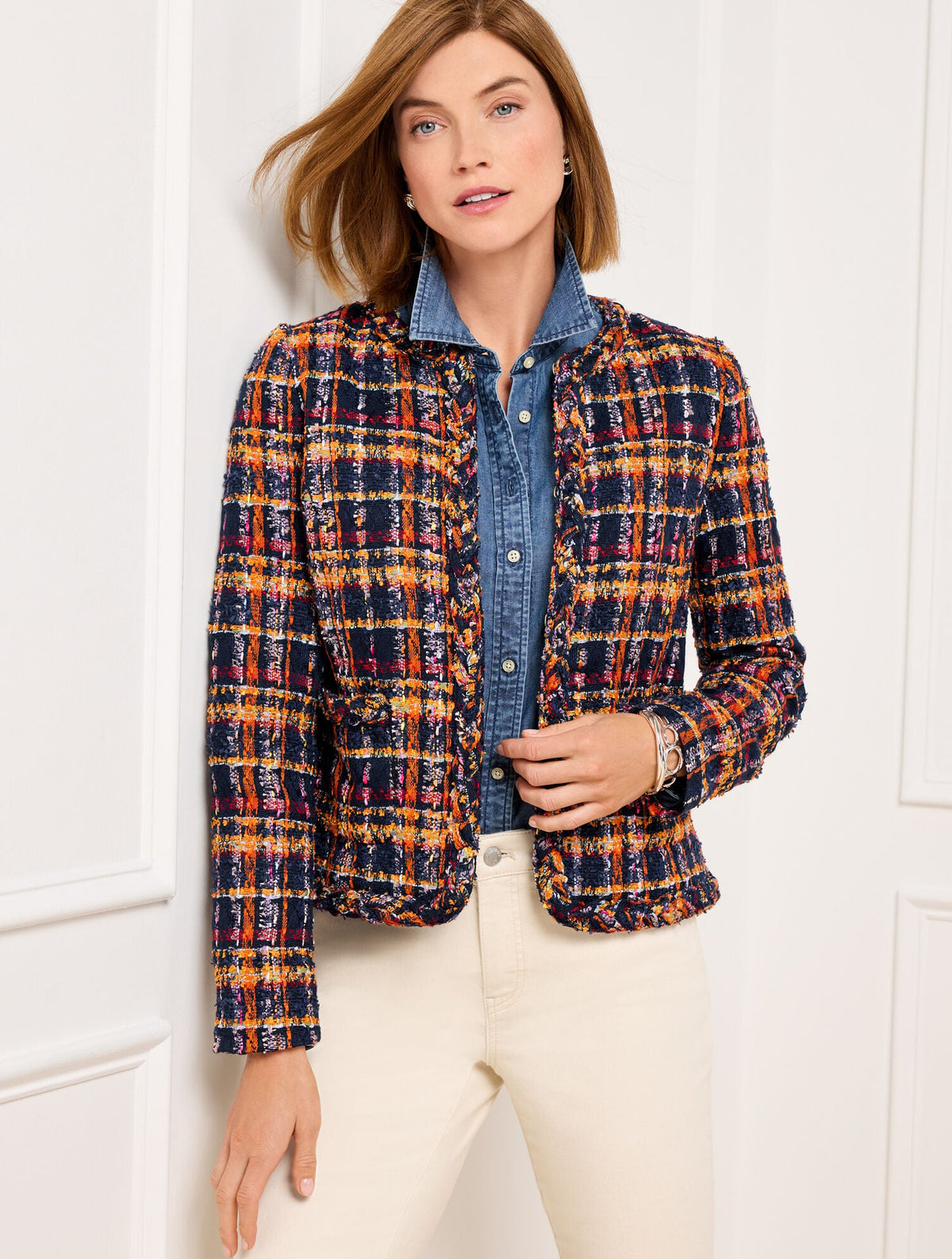 TWEED JACKET - SUNFLOWER PLAID | Talbots