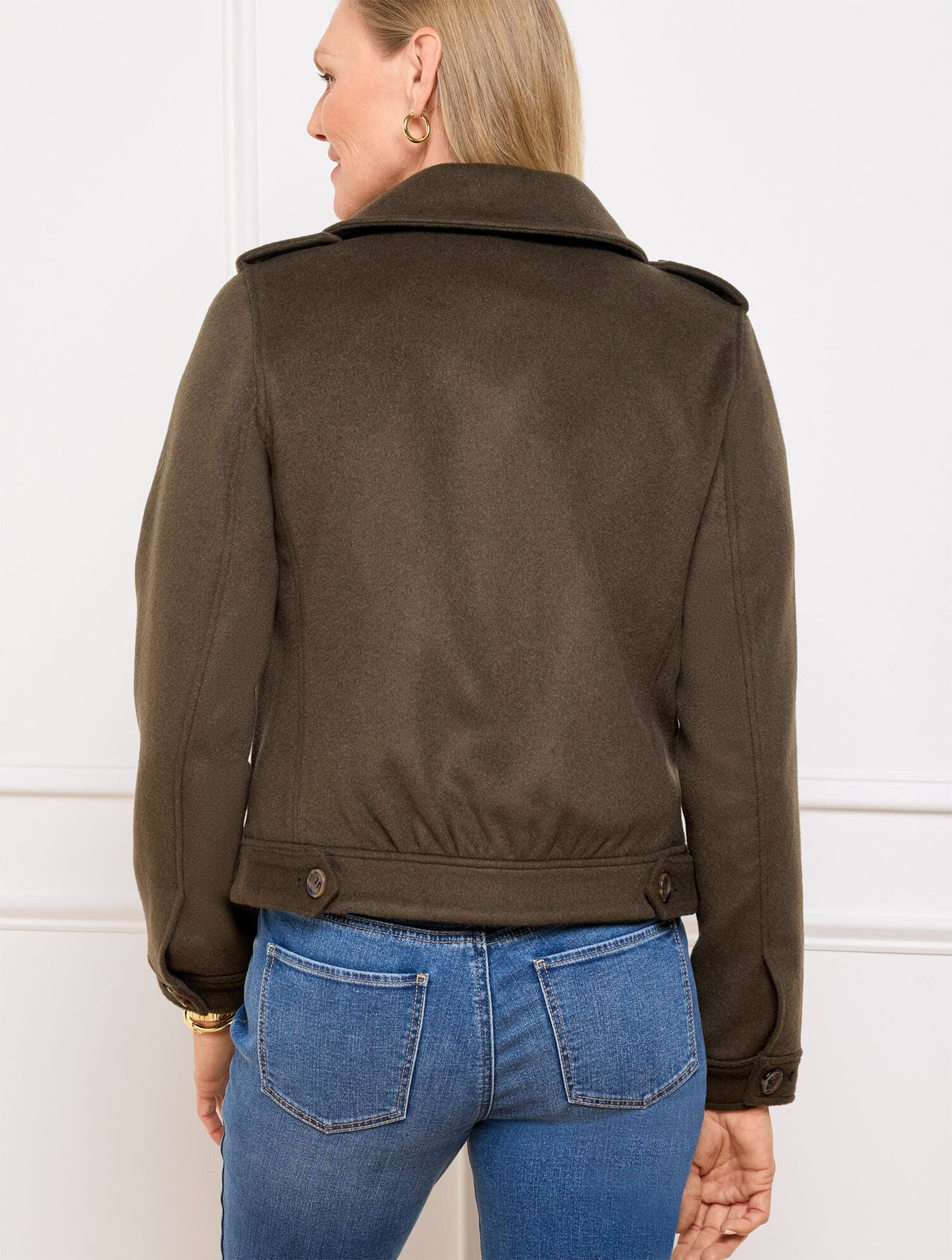 BRUSHED WOOL BLEND BOMBER JACKET | Talbots