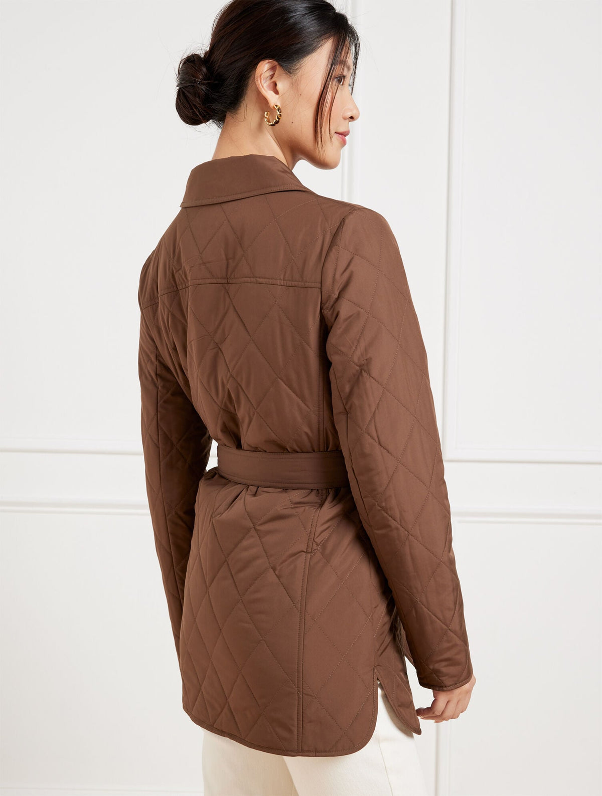 BELTED QUILTED SHIRT JACKET | Talbots