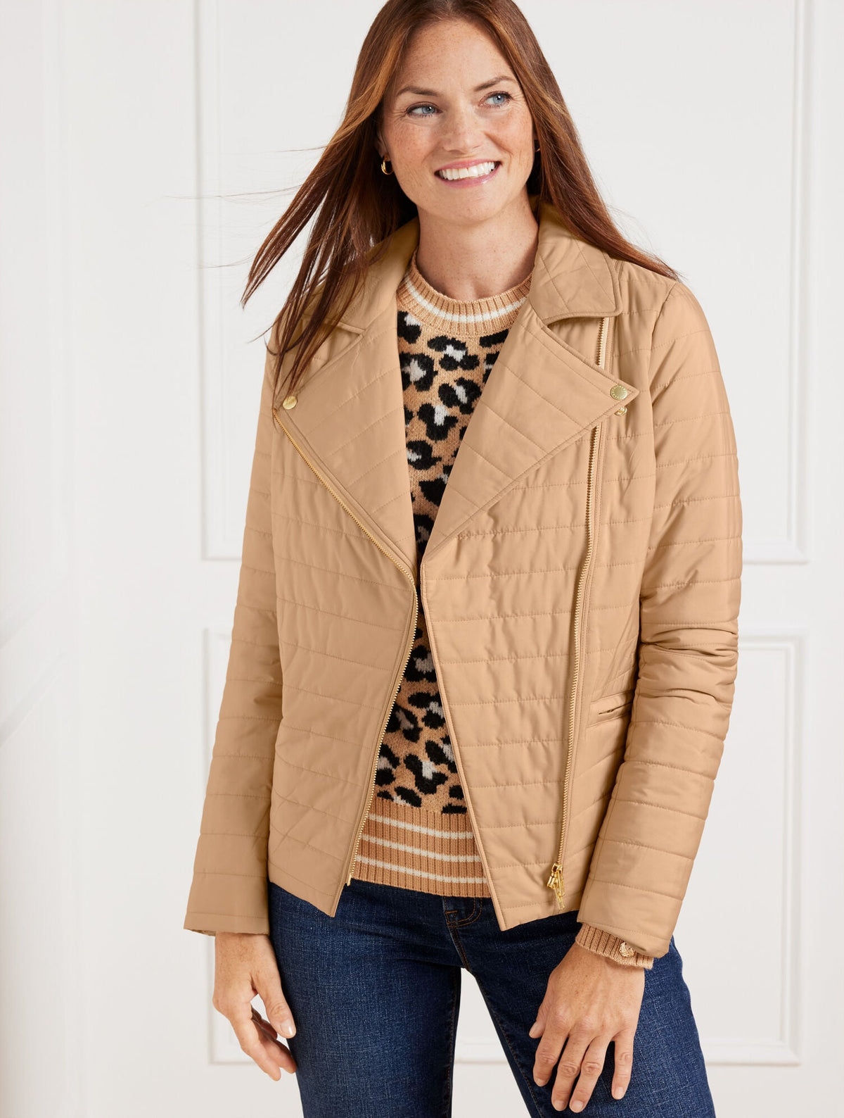 QUILTED MOTO JACKET | Talbots