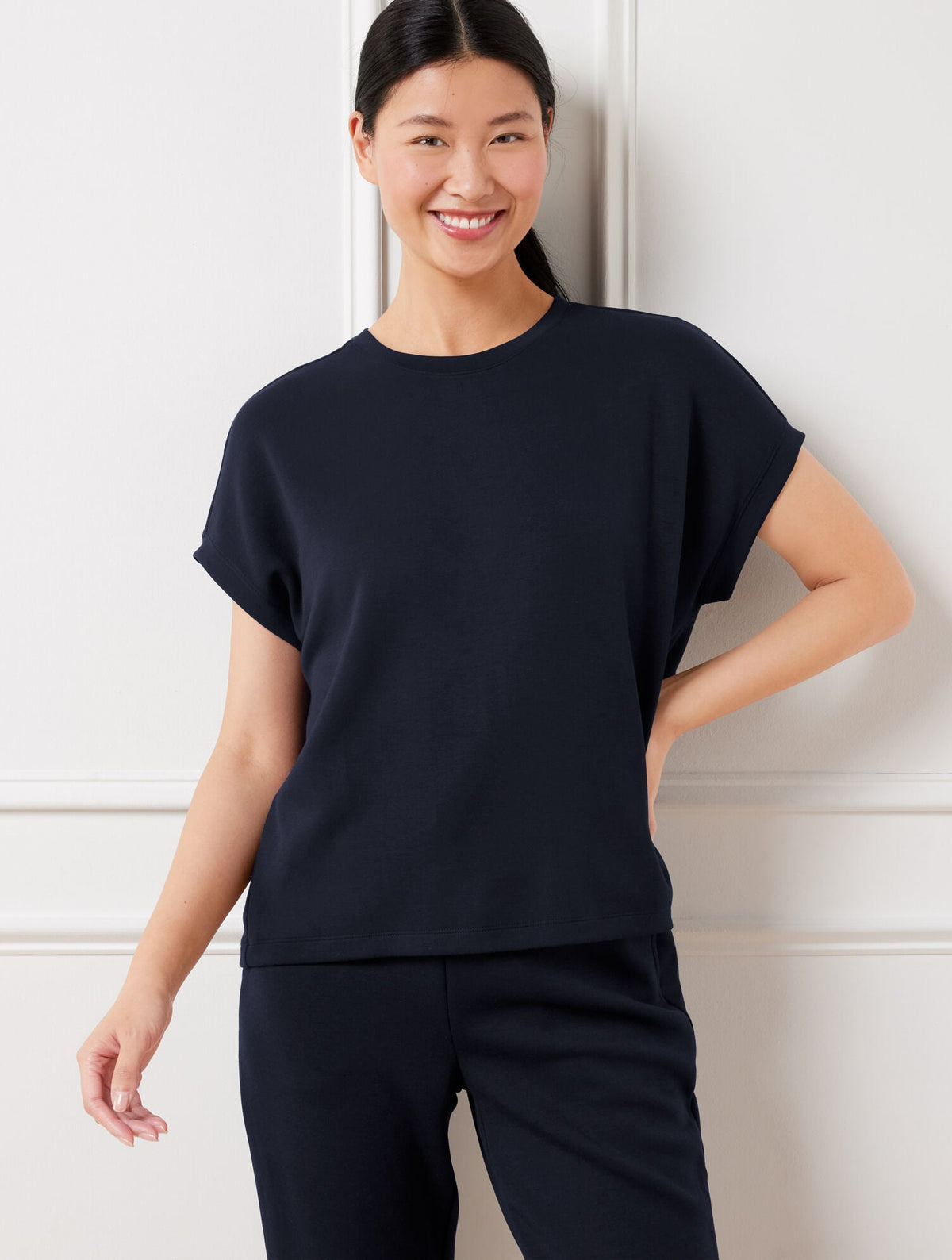 AIRKNIT STRETCH SHORT SLEEVE TEE | Talbots