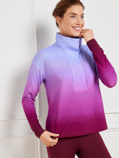 SNAP PLACKET PULLOVER - OMBRÉ | Talbots