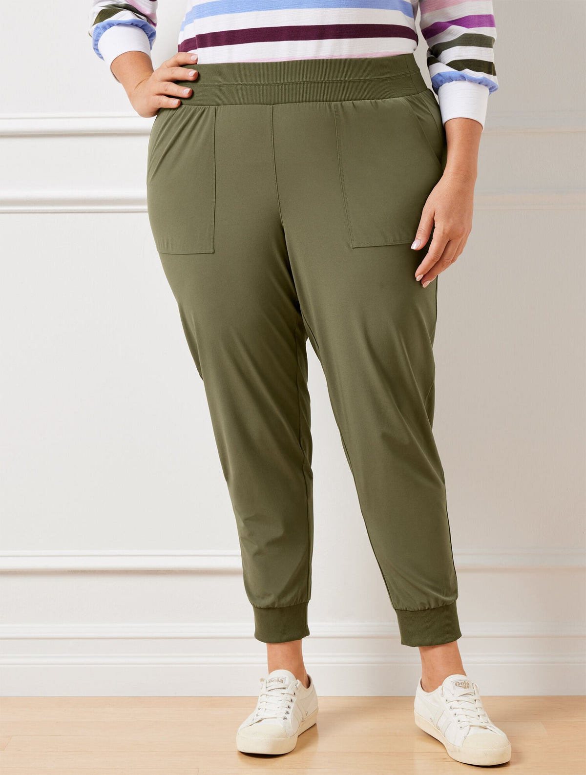 LIGHTWEIGHT WOVEN STRETCH JOGGERS | Talbots