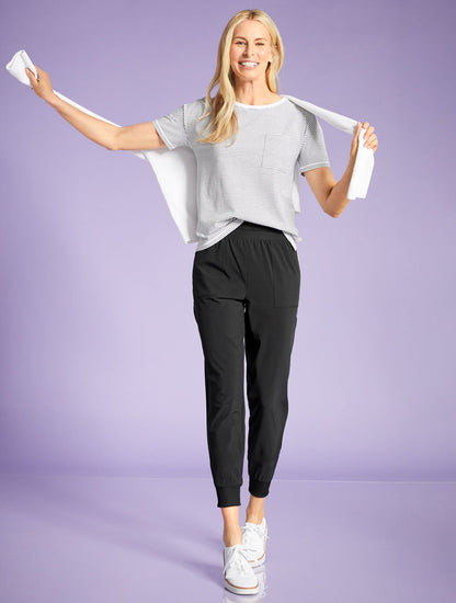 LIGHTWEIGHT WOVEN STRETCH JOGGERS | Talbots