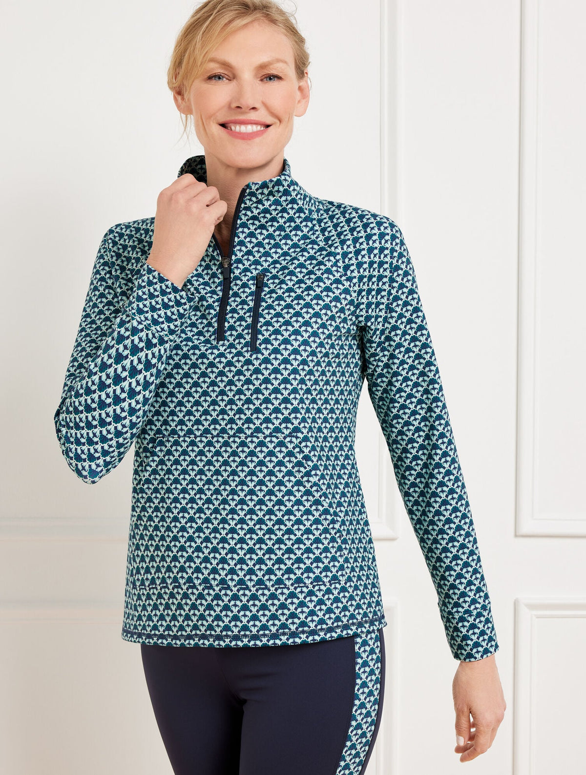 OUT & ABOUT HALF-ZIP PULLOVER - FASCINATING SCALLOP | Talbots