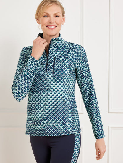 OUT & ABOUT HALF-ZIP PULLOVER - FASCINATING SCALLOP | Talbots