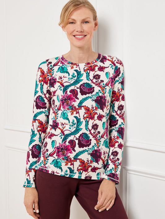 SUPERSOFT JERSEY LONG SLEEVE TEE – POETIC FLORAL | Talbots
