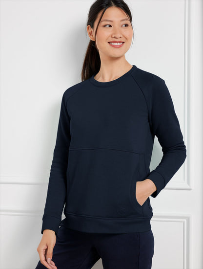 CLASSIC FRENCH TERRY CREWNECK PULLOVER | Talbots