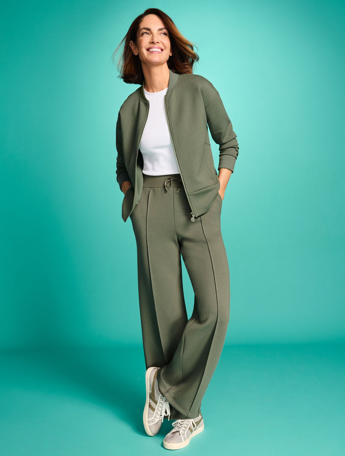 AIRKNIT STRETCH WIDE LEG PANTS | Talbots
