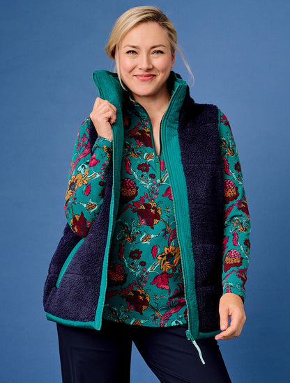 REVERSIBLE SHERPA PUFFER VEST | Talbots