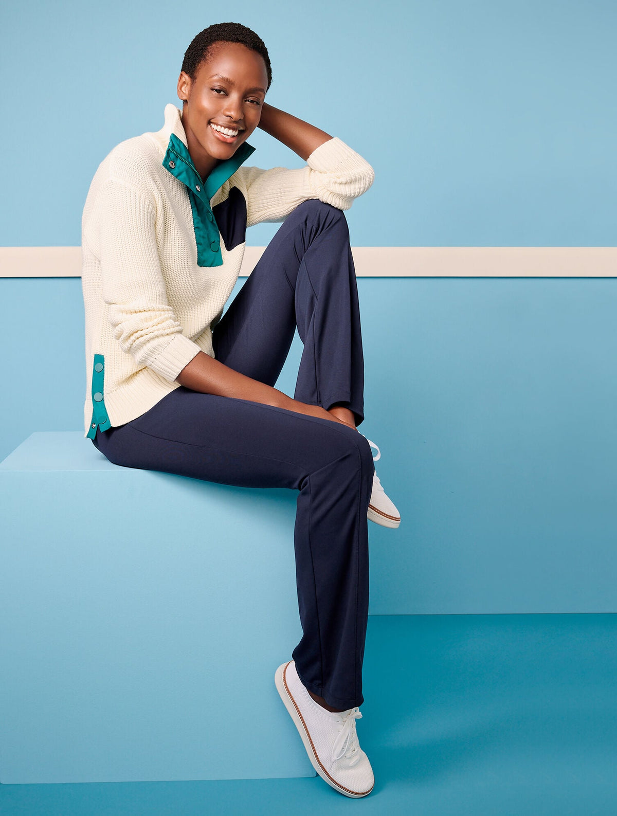 COOLMAX® SNAP HALF-ZIP SWEATER | Talbots