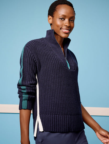 TIPPED HALF-ZIP SWEATER | Talbots