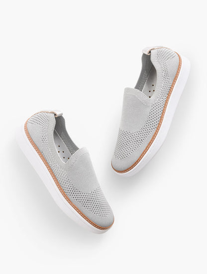 BRITTANY METALLIC SLIP ON KNIT SNEAKERS | Talbots