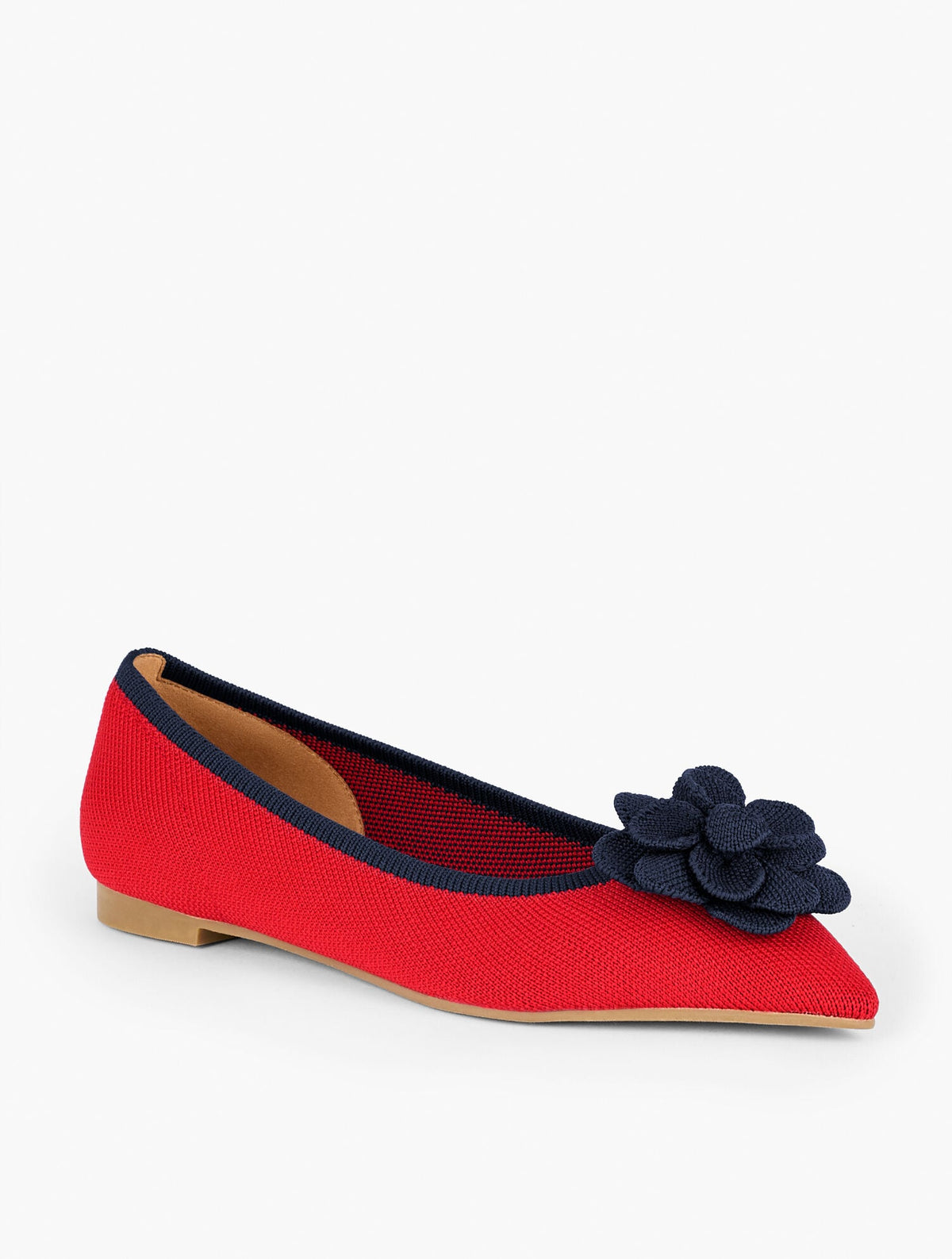 EDWIN KNIT FLOWER POINTED TOE FLATS | Talbots