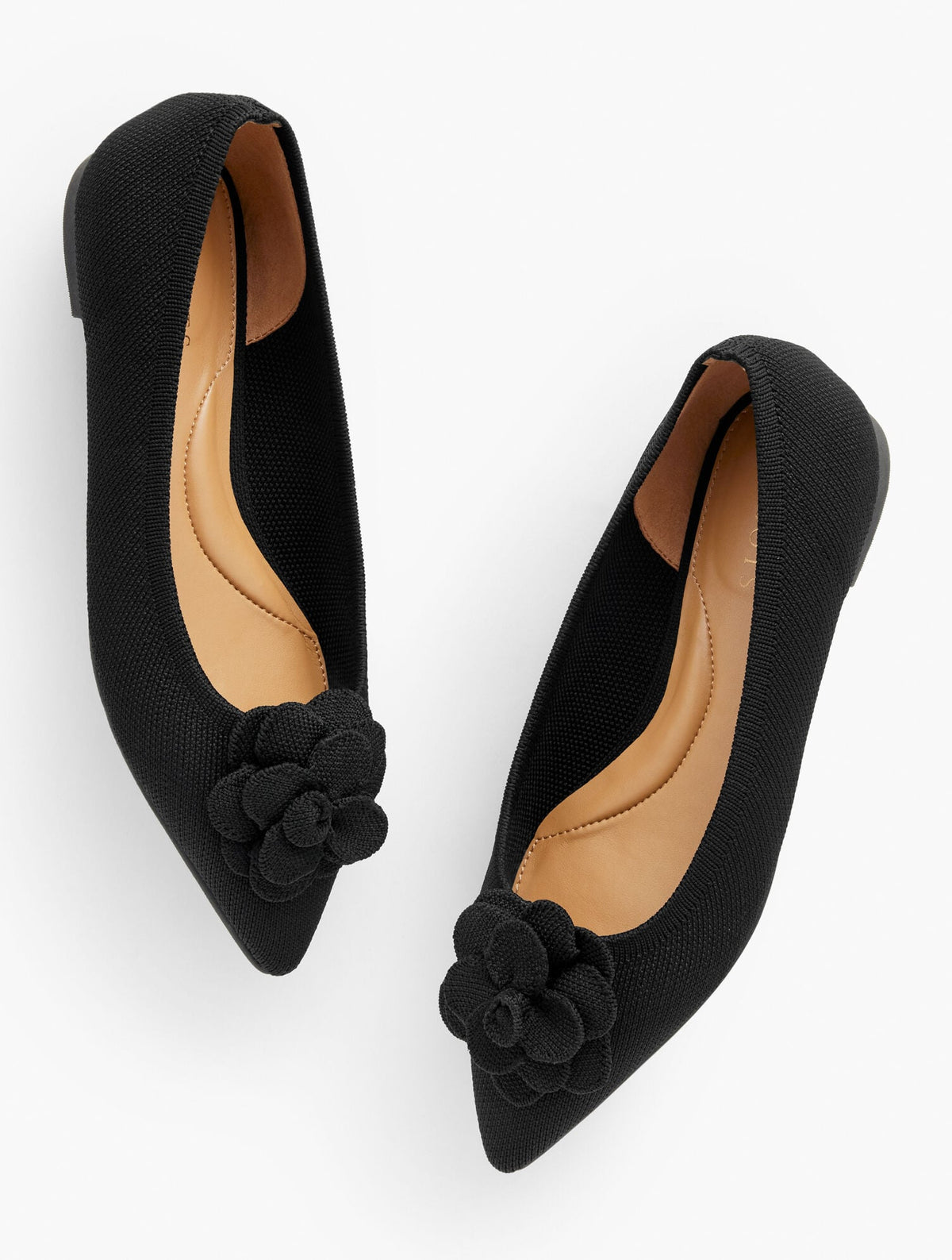EDWIN KNIT FLOWER POINTED TOE FLATS | Talbots