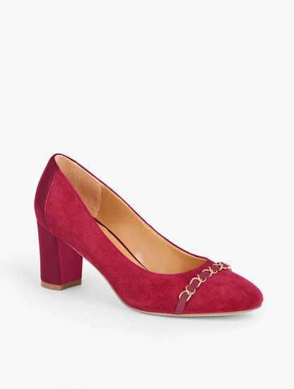 ELLERY CHAIN BLOCK HEEL PUMPS | Talbots