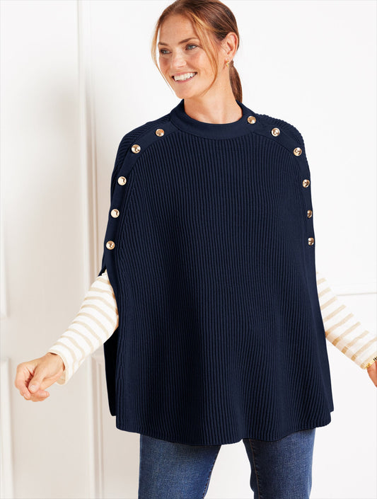 BUTTON PONCHO | Talbots