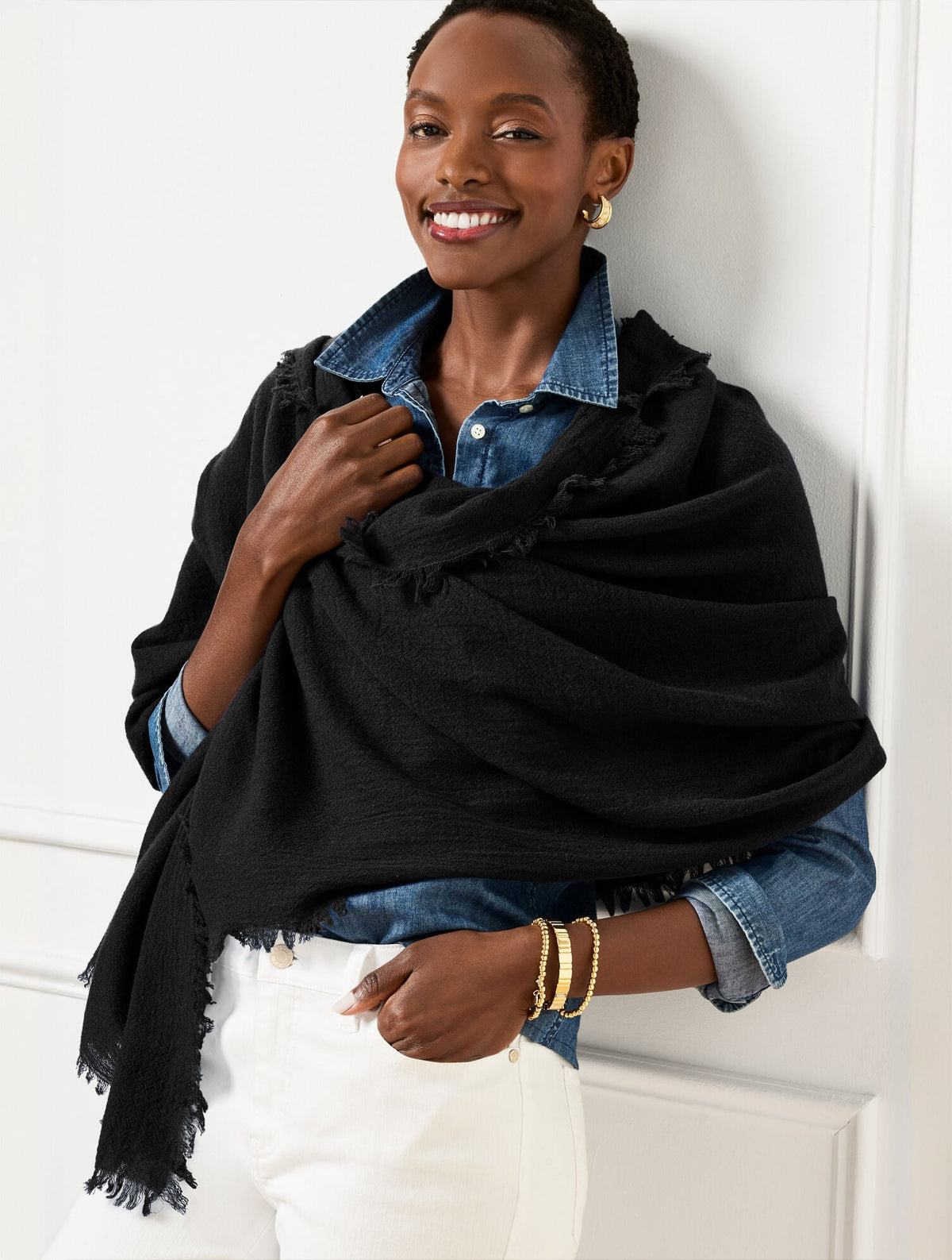 FRINGE WOOL WRAP | Talbots