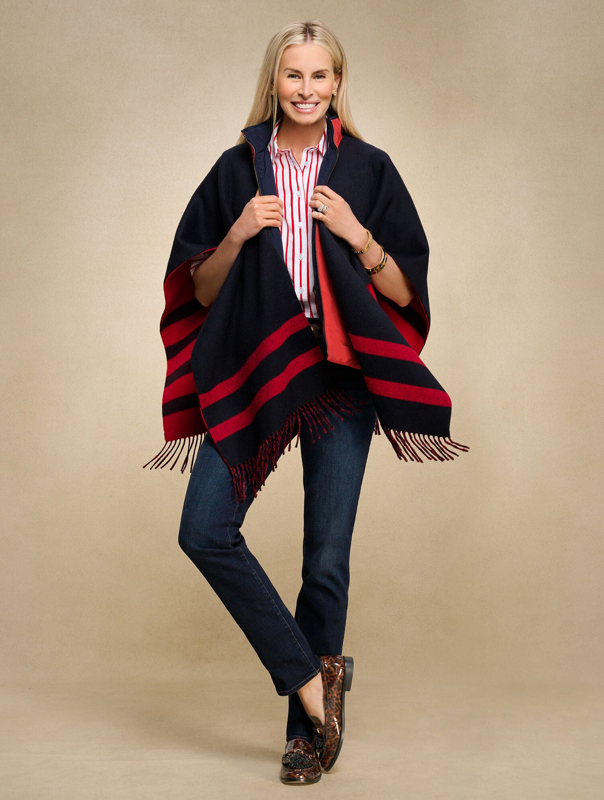 REVERSIBLE DOUBLE FACE RUANA | Talbots
