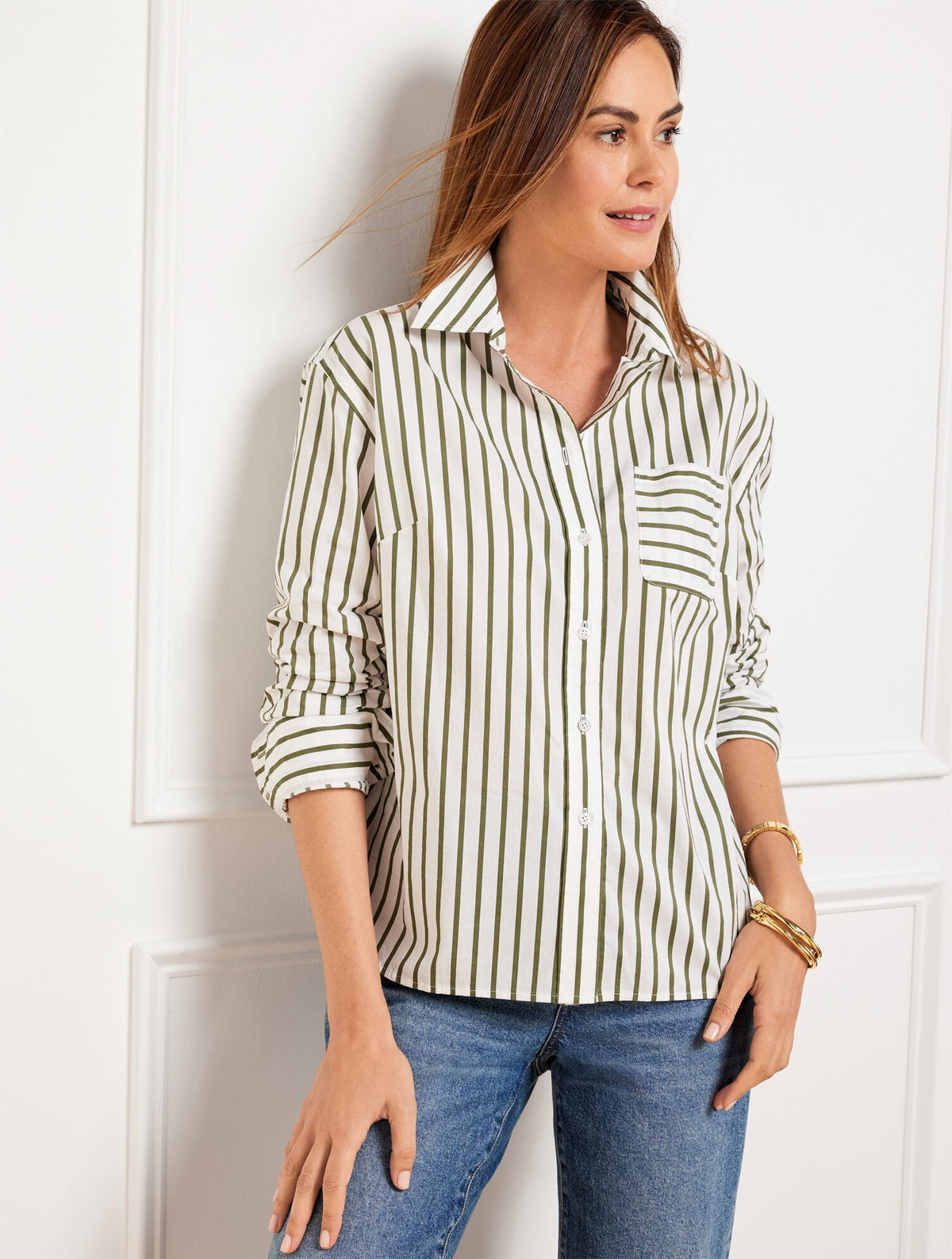 POPLIN SHORT SHIRT - NAUTICAL STRIPE | Talbots