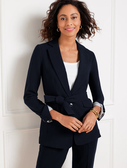 EASY TRAVEL TIE WAIST BLAZER | Talbots
