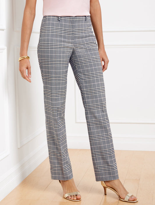 LAKE GLEN PLAID STRAIGHT LEG PANTS | Talbots