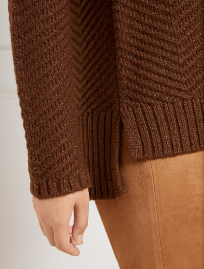 TEXTURE STITCH MOCKNECK SWEATER - METALLIC | Talbots