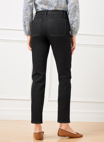 SLIM STRAIGHT ANKLE JEANS - ELLIOT WASH | Talbots