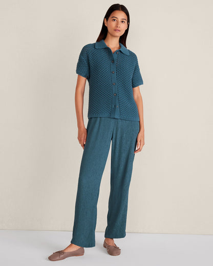 ORGANIC COTTON KNOT STITCH CARDIGAN | Talbots