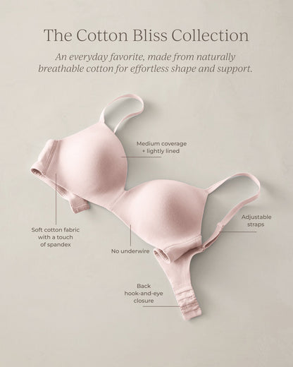 COTTON BLISS LIGHTLY-LINED NO-WIRE T-SHIRT BRA | Talbots