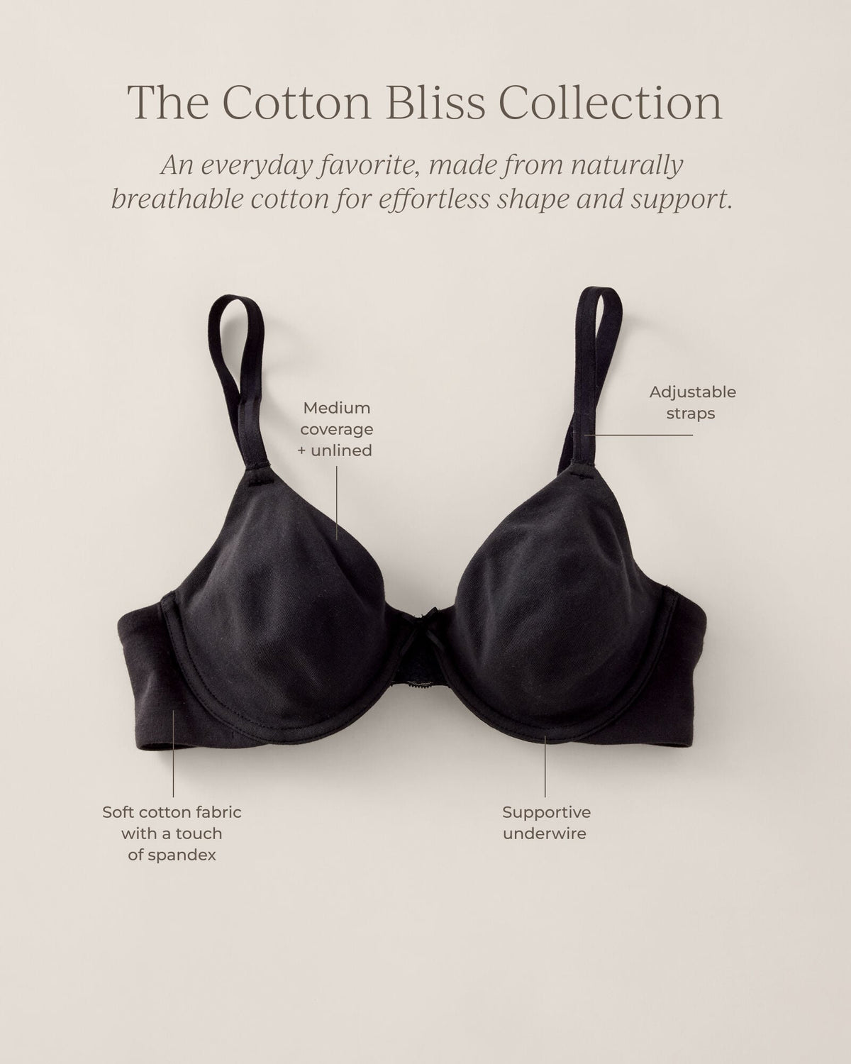 COTTON BLISS UNLINED T-SHIRT BRA | Talbots