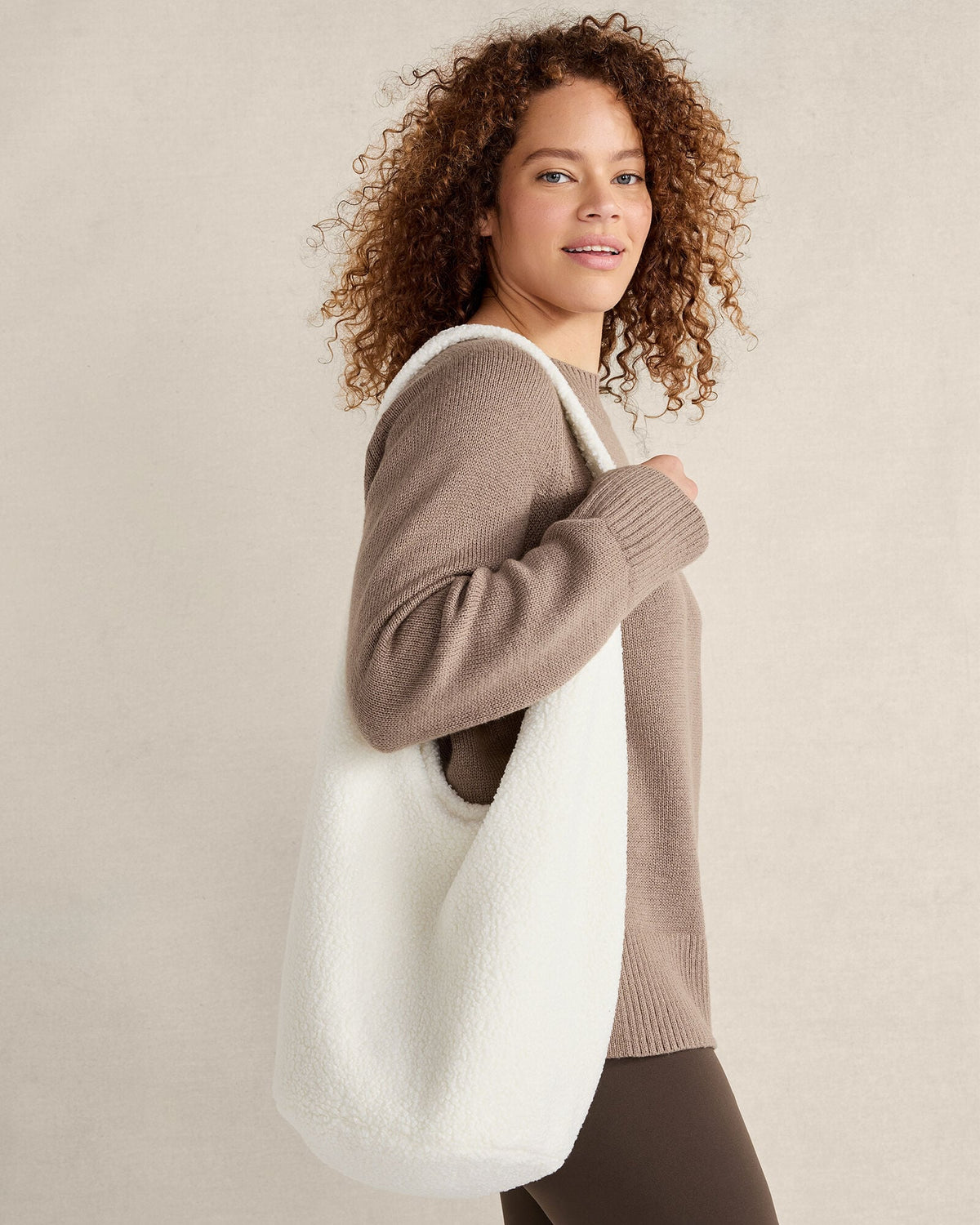 CURLY SHERPA BUCKET TOTE | Talbots